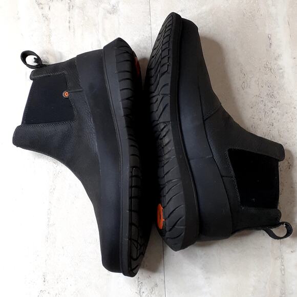 Mens Bogs Ankle Boots Black Size 9 Leather Waterproof - Picture 7 of 10